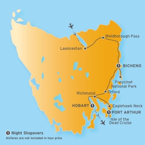 Itinerary map for AATKings 4 Day East Coast Highlights