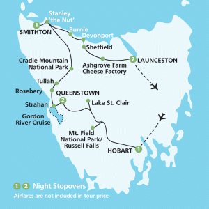 Itinerary map for AATKings 7 Day Western Icons