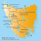 Itinerary map for AATKings 12 Day Tasmania Spectacular
