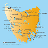 Itinerary map for AATKings 12 Day Tasmania Spectacular