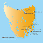 Itinerary map for AATKings 6 Day East Coast Escape