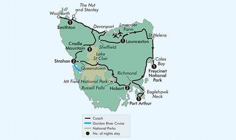 Botanica Australia, Tasmania Map RT10