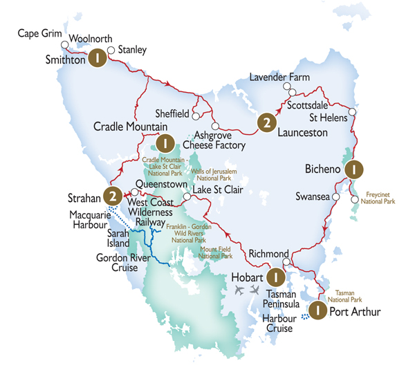 Scenic Tours 10 Day Tasman Mosaic itinerary